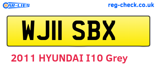 WJ11SBX are the vehicle registration plates.
