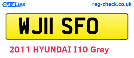 WJ11SFO are the vehicle registration plates.