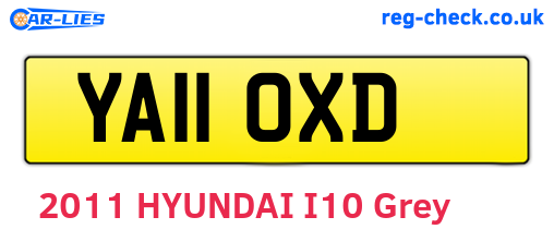YA11OXD are the vehicle registration plates.