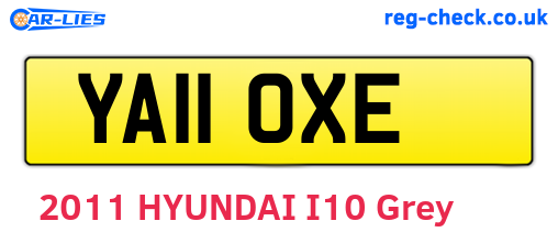 YA11OXE are the vehicle registration plates.