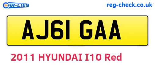 AJ61GAA are the vehicle registration plates.