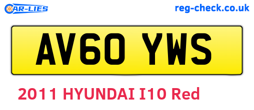 AV60YWS are the vehicle registration plates.