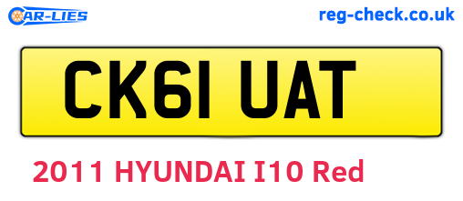 CK61UAT are the vehicle registration plates.