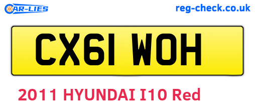 CX61WOH are the vehicle registration plates.