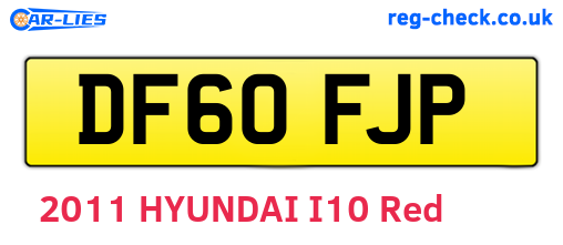DF60FJP are the vehicle registration plates.