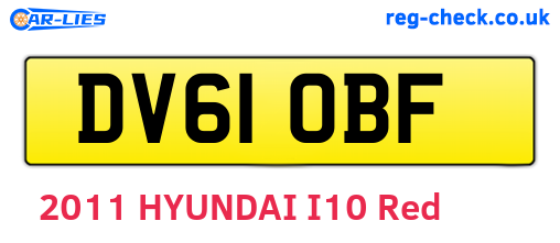 DV61OBF are the vehicle registration plates.