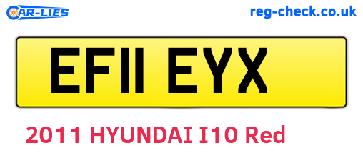 EF11EYX are the vehicle registration plates.