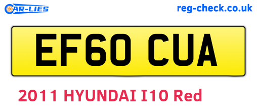EF60CUA are the vehicle registration plates.