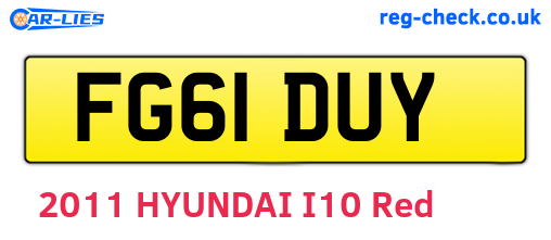 FG61DUY are the vehicle registration plates.