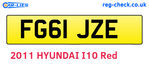 FG61JZE are the vehicle registration plates.