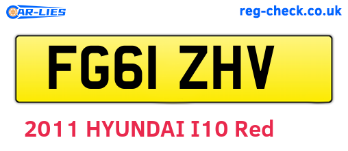 FG61ZHV are the vehicle registration plates.