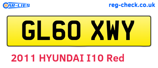 GL60XWY are the vehicle registration plates.