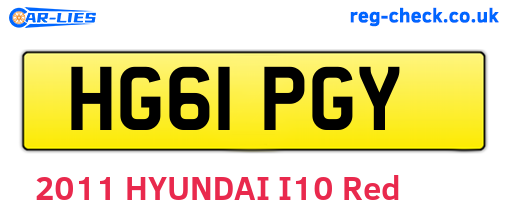 HG61PGY are the vehicle registration plates.