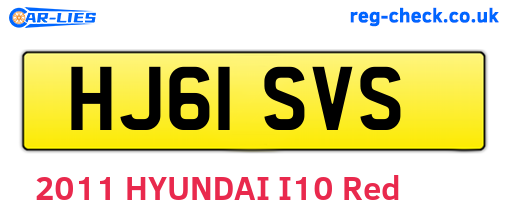 HJ61SVS are the vehicle registration plates.