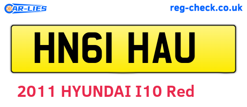 HN61HAU are the vehicle registration plates.