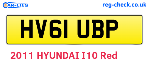 HV61UBP are the vehicle registration plates.