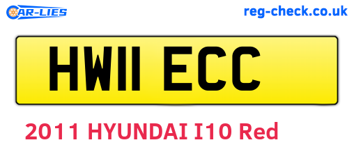 HW11ECC are the vehicle registration plates.