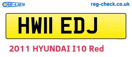 HW11EDJ are the vehicle registration plates.