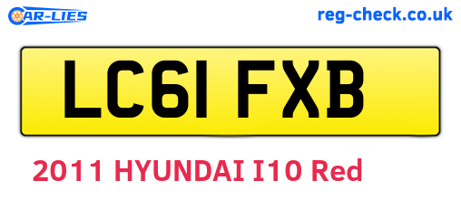 LC61FXB are the vehicle registration plates.