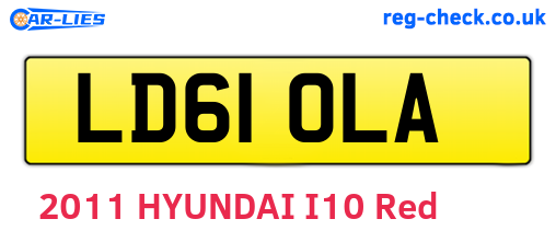 LD61OLA are the vehicle registration plates.