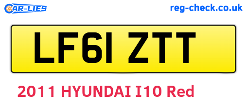 LF61ZTT are the vehicle registration plates.
