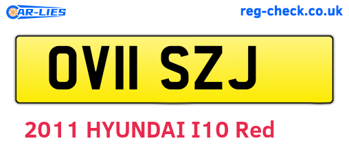 OV11SZJ are the vehicle registration plates.