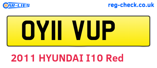 OY11VUP are the vehicle registration plates.