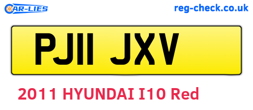 PJ11JXV are the vehicle registration plates.