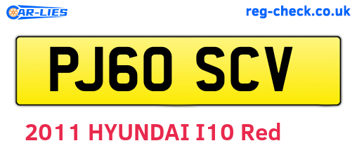 PJ60SCV are the vehicle registration plates.