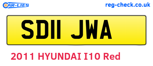 SD11JWA are the vehicle registration plates.
