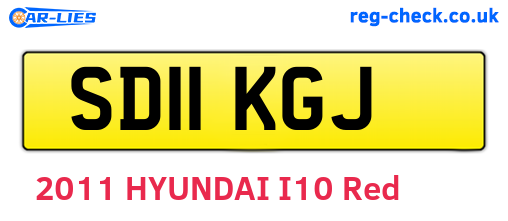 SD11KGJ are the vehicle registration plates.