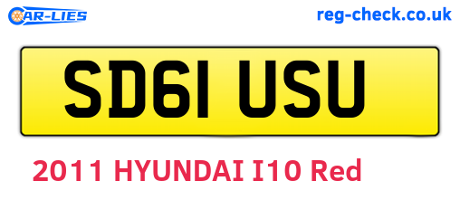 SD61USU are the vehicle registration plates.