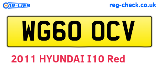 WG60OCV are the vehicle registration plates.