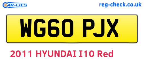 WG60PJX are the vehicle registration plates.