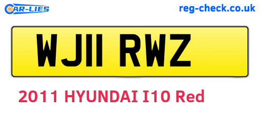 WJ11RWZ are the vehicle registration plates.