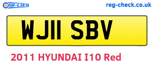 WJ11SBV are the vehicle registration plates.