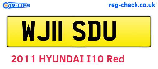 WJ11SDU are the vehicle registration plates.
