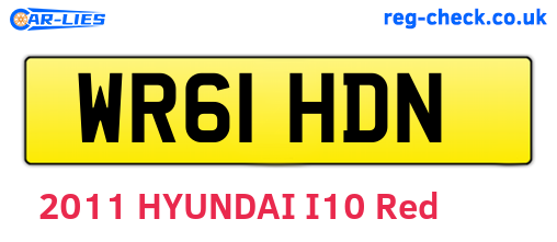 WR61HDN are the vehicle registration plates.