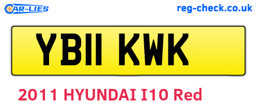 YB11KWK are the vehicle registration plates.