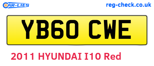 YB60CWE are the vehicle registration plates.