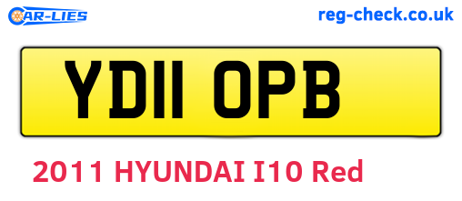 YD11OPB are the vehicle registration plates.