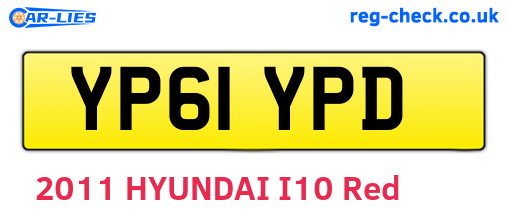 YP61YPD are the vehicle registration plates.