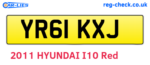 YR61KXJ are the vehicle registration plates.