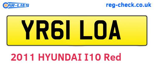 YR61LOA are the vehicle registration plates.