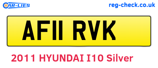 AF11RVK are the vehicle registration plates.