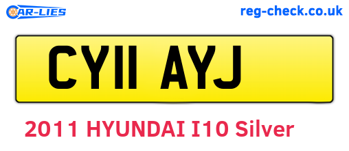 CY11AYJ are the vehicle registration plates.
