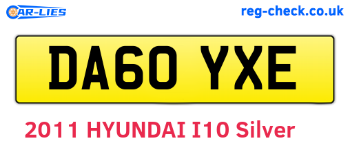 DA60YXE are the vehicle registration plates.