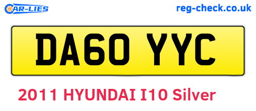 DA60YYC are the vehicle registration plates.