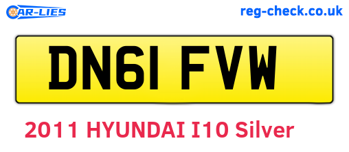 DN61FVW are the vehicle registration plates.