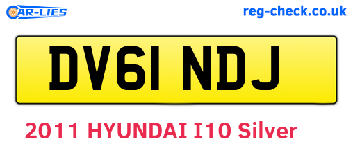 DV61NDJ are the vehicle registration plates.